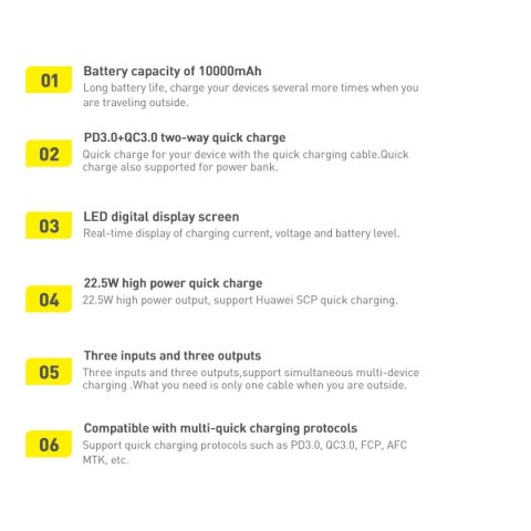 Baseus Adaman Metal powerbank z szybkim ładowaniem 10000mAh 22.5W (Overseas Edition 2021) czarny Baseus Adaman Metal powerbank z szybkim ładowaniem 10000mAh 22.5W (Overseas Edition 2021) czarny