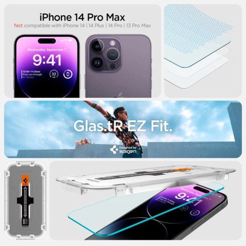 Szkło hartowane Spigen Glas.tR EZ Fit na iPhone 14 Pro - 2 szt. Szkło hartowane Spigen Glas.tR EZ Fit na iPhone 14 Pro - 2 szt.