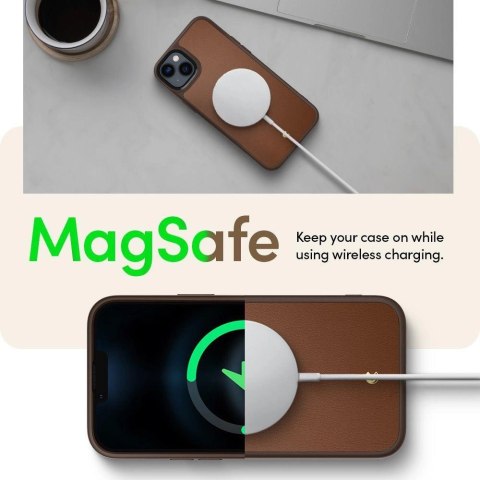 Etui Spigen Cyrill Kajuk Mag z MagSafe na iPhone 14 Plus - brązowe Etui Spigen Cyrill Kajuk Mag z MagSafe na iPhone 14 Plus - brązowe