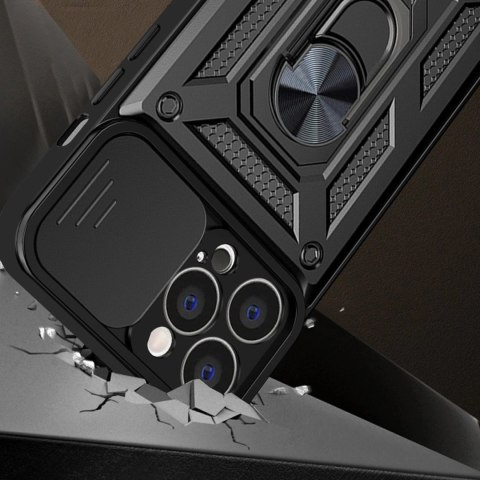 Hybrid Armor Camshield etui iPhone 14 Pro Max pancerny pokrowiec z osłoną na aparat czarne Hybrid Armor Camshield etui iPhone 14 Pro Max pancerny pokrowiec z osłoną na aparat czarne
