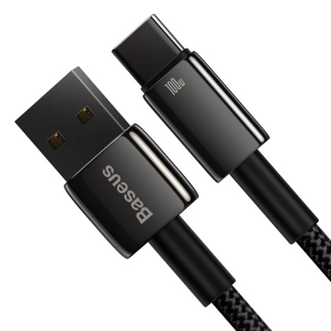 Baseus Tungsten Gold kabel USB-A - USB-C 480Mb/s 100W 2m czarny (CAWJ000101) Baseus Tungsten Gold kabel USB-A - USB-C 480Mb/s 100W 2m czarny (CAWJ000101)