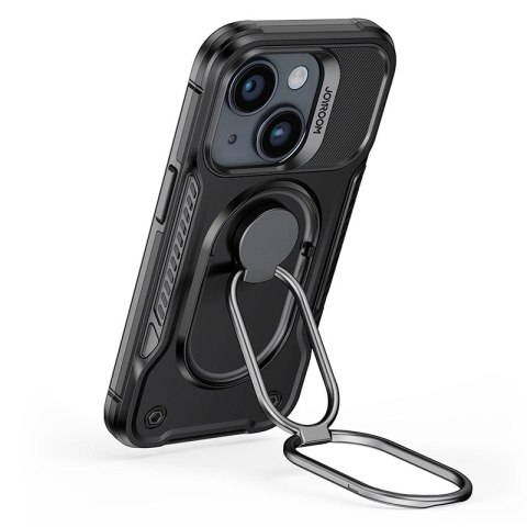 Joyroom Dual Hinge etui iPhone 14 Plus pancerny pokrowiec z podstawką uchwytem ring holder czarne Joyroom Dual Hinge etui iPhone 14 Plus pancerny pokrowiec z podstawką uchwytem ring holder czarne