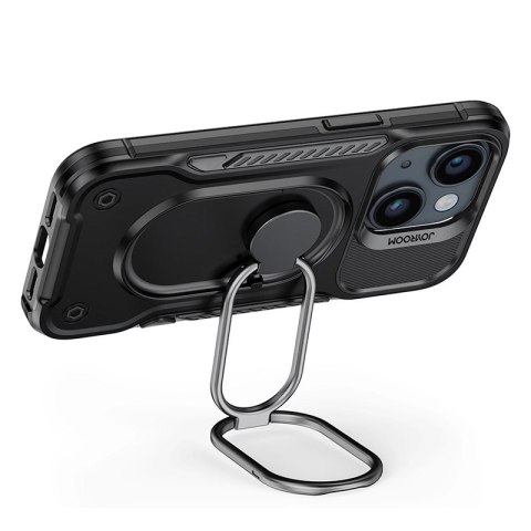 Joyroom Dual Hinge etui iPhone 14 Plus pancerny pokrowiec z podstawką uchwytem ring holder czarne Joyroom Dual Hinge etui iPhone 14 Plus pancerny pokrowiec z podstawką uchwytem ring holder czarne