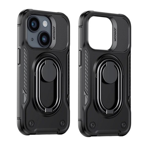 Joyroom Dual Hinge etui iPhone 14 Plus pancerny pokrowiec z podstawką uchwytem ring holder czarne Joyroom Dual Hinge etui iPhone 14 Plus pancerny pokrowiec z podstawką uchwytem ring holder czarne