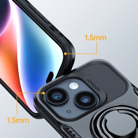 Joyroom Dual Hinge etui iPhone 14 Plus pancerny pokrowiec z podstawką uchwytem ring holder czarne Joyroom Dual Hinge etui iPhone 14 Plus pancerny pokrowiec z podstawką uchwytem ring holder czarne