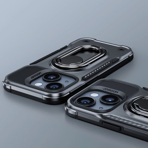 Joyroom Dual Hinge etui iPhone 14 Plus pancerny pokrowiec z podstawką uchwytem ring holder czarne Joyroom Dual Hinge etui iPhone 14 Plus pancerny pokrowiec z podstawką uchwytem ring holder czarne