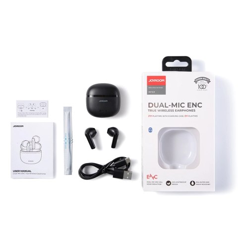 Joyroom słuchawki TWS bezprzewodowe ENC wodoodporne IPX4 Bluetooth 5.3 czarny (JR-TL11) Joyroom słuchawki TWS bezprzewodowe ENC wodoodporne IPX4 Bluetooth 5.3 czarny (JR-TL11)