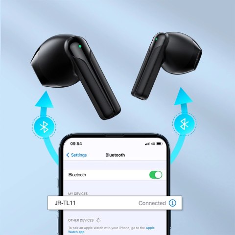 Joyroom słuchawki TWS bezprzewodowe ENC wodoodporne IPX4 Bluetooth 5.3 czarny (JR-TL11) Joyroom słuchawki TWS bezprzewodowe ENC wodoodporne IPX4 Bluetooth 5.3 czarny (JR-TL11)