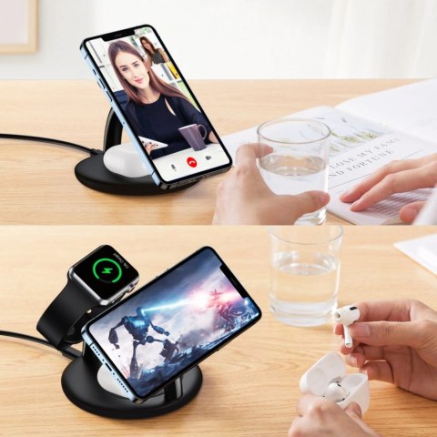 Choetech indukcyjna stacja ładująca 3w1 iPhone 12/13/14, AirPods Pro, Apple Watch czarny (T587-F) Choetech indukcyjna stacja ładująca 3w1 iPhone 12/13/14, AirPods Pro, Apple Watch czarny (T587-F)