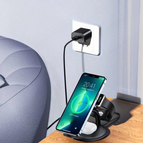 Choetech indukcyjna stacja ładująca 3w1 iPhone 12/13/14, AirPods Pro, Apple Watch czarny (T587-F) Choetech indukcyjna stacja ładująca 3w1 iPhone 12/13/14, AirPods Pro, Apple Watch czarny (T587-F)