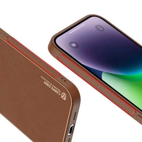 Dux Ducis Yolo etui iPhone 14 Plus elegancki pokrowiec ze skóry ekologicznej brązowy Dux Ducis Yolo etui iPhone 14 Plus elegancki pokrowiec ze skóry ekologicznej brązowy