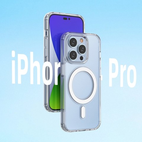 Etui magnetyczne Clear Magnetic Case z MagSafe do iPhone 14 Pro ze srebrnym ringiem - przezroczyste Etui magnetyczne Clear Magnetic Case z MagSafe do iPhone 14 Pro ze srebrnym ringiem - przezroczyste