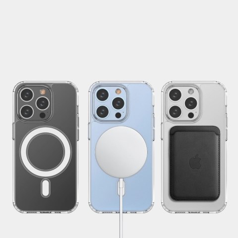 Etui magnetyczne Clear Magnetic Case z MagSafe do iPhone 14 Pro ze srebrnym ringiem - przezroczyste Etui magnetyczne Clear Magnetic Case z MagSafe do iPhone 14 Pro ze srebrnym ringiem - przezroczyste