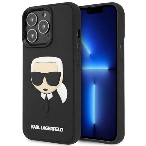 Etui Karl Lagerfeld 3D Rubber Karl's Head na iPhone 14 Pro - czarne Etui Karl Lagerfeld 3D Rubber Karl's Head na iPhone 14 Pro - czarne