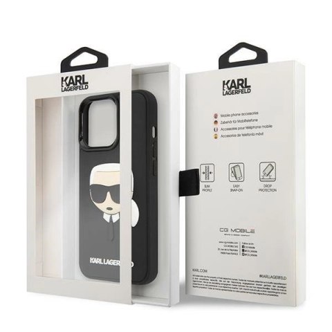 Etui Karl Lagerfeld 3D Rubber Karl's Head na iPhone 14 Pro - czarne Etui Karl Lagerfeld 3D Rubber Karl's Head na iPhone 14 Pro - czarne
