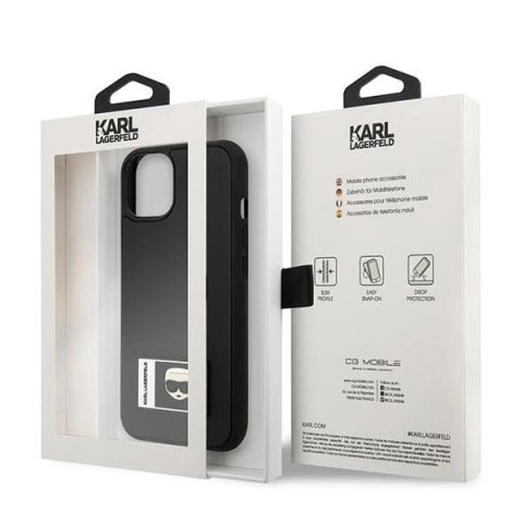 Etui Karl Lagerfeld Ikonik Patch na iPhone 13 mini - czarne Etui Karl Lagerfeld Ikonik Patch na iPhone 13 mini - czarne