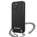 Etui Karl Lagerfeld Leather Textured and Chain na iPhone 13 mini - czarne Etui Karl Lagerfeld Leather Textured and Chain na iPhone 13 mini - czarne