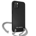 Etui Karl Lagerfeld Leather Textured and Chain na iPhone 13 mini - czarne Etui Karl Lagerfeld Leather Textured and Chain na iPhone 13 mini - czarne
