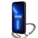 Etui Karl Lagerfeld Leather Textured and Chain na iPhone 13 mini - czarne Etui Karl Lagerfeld Leather Textured and Chain na iPhone 13 mini - czarne
