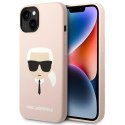 Etui Karl Lagerfeld Silicone Karl's Head MagSafe na iPhone 14 - jasnoróżowe