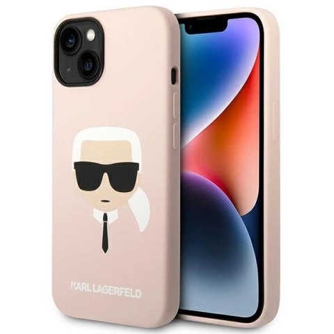 Etui Karl Lagerfeld Silicone Karl's Head MagSafe na iPhone 14 - jasnoróżowe Etui Karl Lagerfeld Silicone Karl's Head MagSafe na iPhone 14 - jasnoróżowe