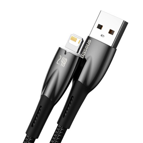 Baseus Glimmer Series kabel USB-A - Lightning 480Mb/s 2.4A 2m czarny Baseus Glimmer Series kabel USB-A - Lightning 480Mb/s 2.4A 2m czarny