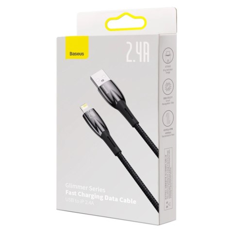 Baseus Glimmer Series kabel USB-A - Lightning 480Mb/s 2.4A 2m czarny Baseus Glimmer Series kabel USB-A - Lightning 480Mb/s 2.4A 2m czarny