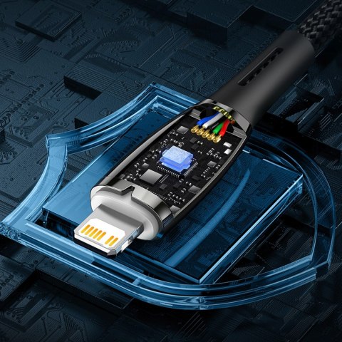 Baseus Glimmer Series kabel USB-A - Lightning 480Mb/s 2.4A 2m czarny Baseus Glimmer Series kabel USB-A - Lightning 480Mb/s 2.4A 2m czarny
