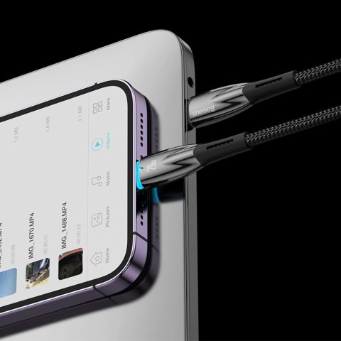 Baseus Glimmer Series kabel USB-A - Lightning 480Mb/s 2.4A 2m czarny Baseus Glimmer Series kabel USB-A - Lightning 480Mb/s 2.4A 2m czarny