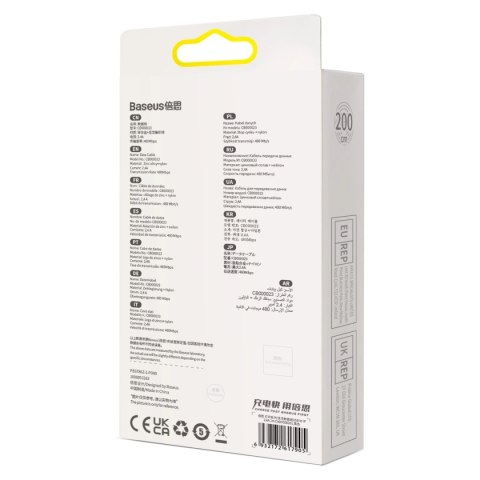 Baseus Glimmer Series kabel USB-A - Lightning 480Mb/s 2.4A 2m czarny Baseus Glimmer Series kabel USB-A - Lightning 480Mb/s 2.4A 2m czarny