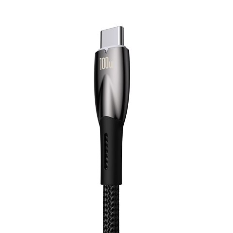 Baseus Glimmer Series kabel do szybkiego ładowania USB-A - USB-C 100W 480Mb/s 1m czarny Baseus Glimmer Series kabel do szybkiego ładowania USB-A - USB-C 100W 480Mb/s 1m czarny