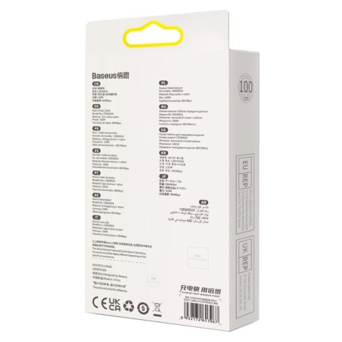 Baseus Glimmer Series kabel do szybkiego ładowania USB-A - USB-C 100W 480Mb/s 1m czarny Baseus Glimmer Series kabel do szybkiego ładowania USB-A - USB-C 100W 480Mb/s 1m czarny