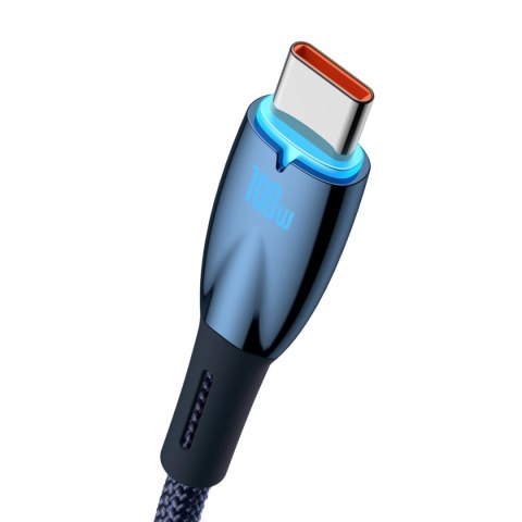 Baseus Glimmer Series kabel do szybkiego ładowania USB-A - USB-C 100W 480Mb/s 1m niebieski Baseus Glimmer Series kabel do szybkiego ładowania USB-A - USB-C 100W 480Mb/s 1m niebieski