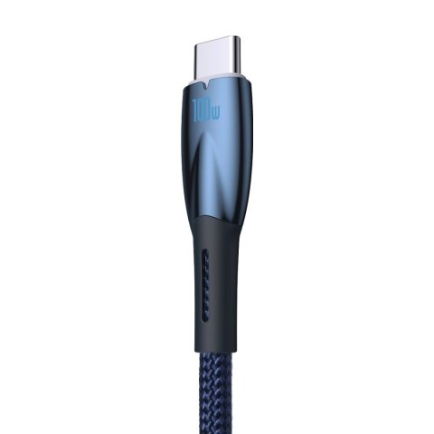 Baseus Glimmer Series kabel do szybkiego ładowania USB-A - USB-C 100W 480Mb/s 1m niebieski Baseus Glimmer Series kabel do szybkiego ładowania USB-A - USB-C 100W 480Mb/s 1m niebieski
