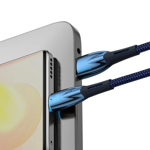 Baseus Glimmer Series kabel do szybkiego ładowania USB-A - USB-C 100W 480Mb/s 1m niebieski Baseus Glimmer Series kabel do szybkiego ładowania USB-A - USB-C 100W 480Mb/s 1m niebieski