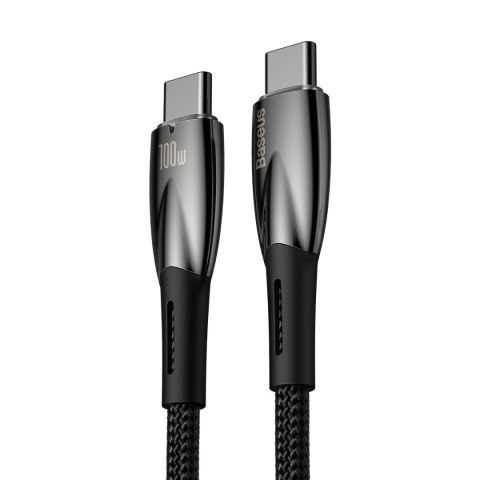 Baseus Glimmer Series kabel do szybkiego ładowania USB-C 480Mb/s PD 100W 2m czarny Baseus Glimmer Series kabel do szybkiego ładowania USB-C 480Mb/s PD 100W 2m czarny