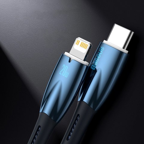 Baseus Glimmer Series kabel do szybkiego ładowania USB-C 480Mb/s PD 100W 2m czarny Baseus Glimmer Series kabel do szybkiego ładowania USB-C 480Mb/s PD 100W 2m czarny