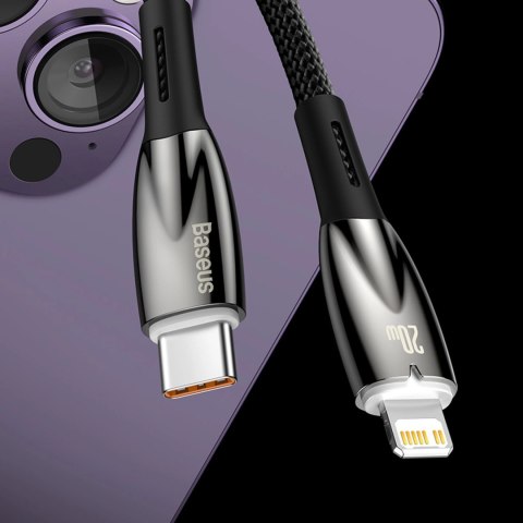 Baseus Glimmer Series kabel do szybkiego ładowania USB-C 480Mb/s PD 100W 2m czarny Baseus Glimmer Series kabel do szybkiego ładowania USB-C 480Mb/s PD 100W 2m czarny