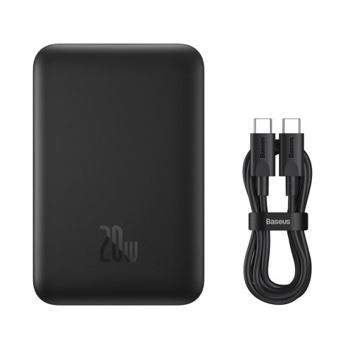 Baseus Magnetic Mini powerbank z ładowaniem indukcyjnym MagSafe 15W / szybkie ładowanie PD QC 20W 10000mAh czarny (Overseas Edit Baseus Magnetic Mini powerbank z ładowaniem indukcyjnym MagSafe 15W / szybkie ładowanie PD QC 20W 10000mAh czarny (Overseas Edit