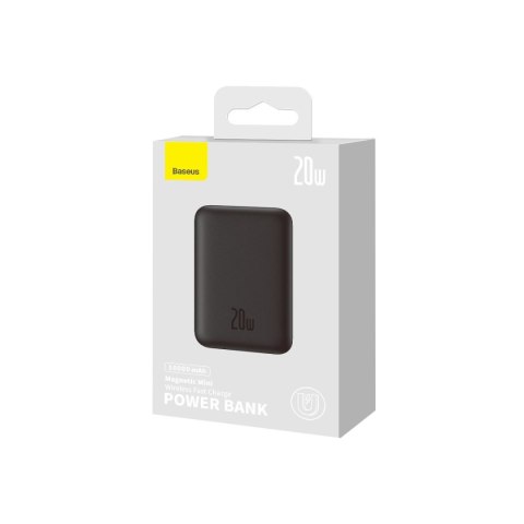 Baseus Magnetic Mini powerbank z ładowaniem indukcyjnym MagSafe 15W / szybkie ładowanie PD QC 20W 10000mAh czarny (Overseas Edit Baseus Magnetic Mini powerbank z ładowaniem indukcyjnym MagSafe 15W / szybkie ładowanie PD QC 20W 10000mAh czarny (Overseas Edit