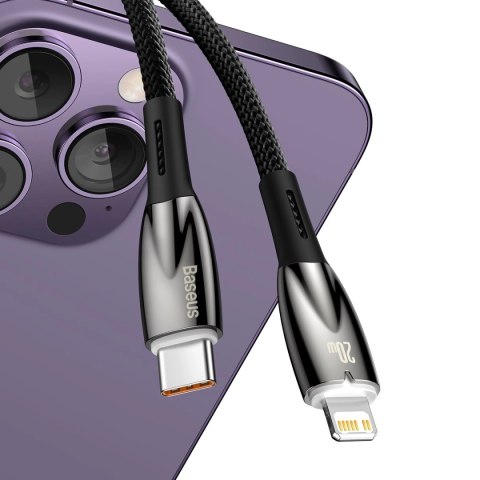 Kabel Baseus CADH000001 Lightning - USB-C PD 20W 480Mb/s 1m - czarny Kabel Baseus CADH000001 Lightning - USB-C PD 20W 480Mb/s 1m - czarny