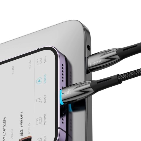 Kabel Baseus CADH000001 Lightning - USB-C PD 20W 480Mb/s 1m - czarny Kabel Baseus CADH000001 Lightning - USB-C PD 20W 480Mb/s 1m - czarny