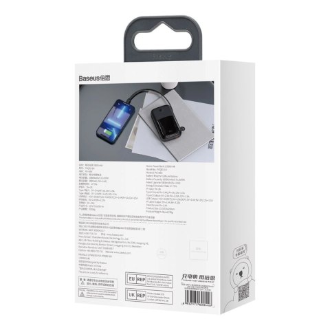 Powerbank 10000mAh 20W Baseus Qpow Pro Overseas Edition + kabel USB C 3A - czarny Powerbank 10000mAh 20W Baseus Qpow Pro Overseas Edition + kabel USB C 3A - czarny