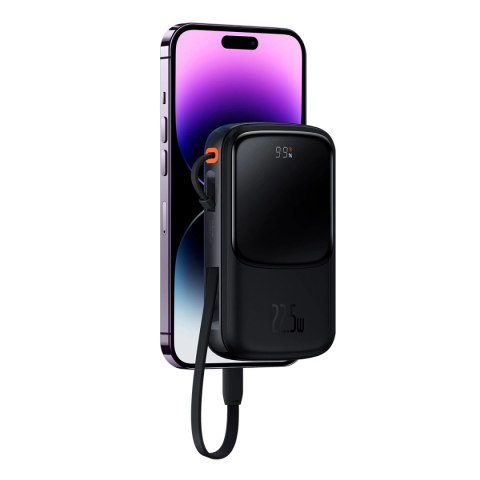 Powerbank 10000mAh 20W Baseus Qpow Pro Overseas Edition + kabel USB C 3A - czarny Powerbank 10000mAh 20W Baseus Qpow Pro Overseas Edition + kabel USB C 3A - czarny