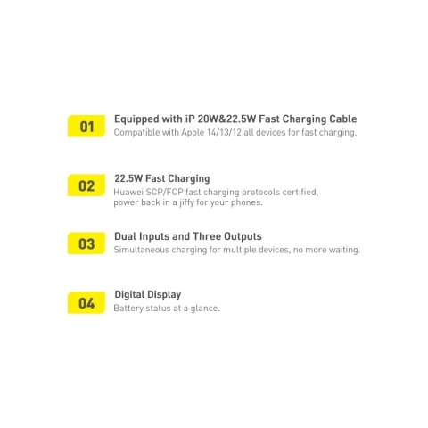 Powerbank 10000mAh 20W Baseus Qpow Pro Overseas Edition + kabel USB C 3A - czarny Powerbank 10000mAh 20W Baseus Qpow Pro Overseas Edition + kabel USB C 3A - czarny
