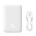 Powerbank Baseus Magnetic Mini 10000mAh USB-C PD 20W / MagSafe 15W - biały + kabel USB-C