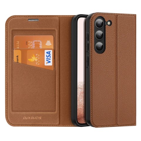 Dux Ducis Skin X2 etui Samsung Galaxy S23+ pokrowiec z klapką portfel podstawka brązowe Dux Ducis Skin X2 etui Samsung Galaxy S23+ pokrowiec z klapką portfel podstawka brązowe