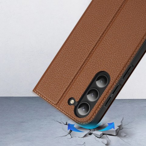 Dux Ducis Skin X2 etui Samsung Galaxy S23+ pokrowiec z klapką portfel podstawka brązowe Dux Ducis Skin X2 etui Samsung Galaxy S23+ pokrowiec z klapką portfel podstawka brązowe