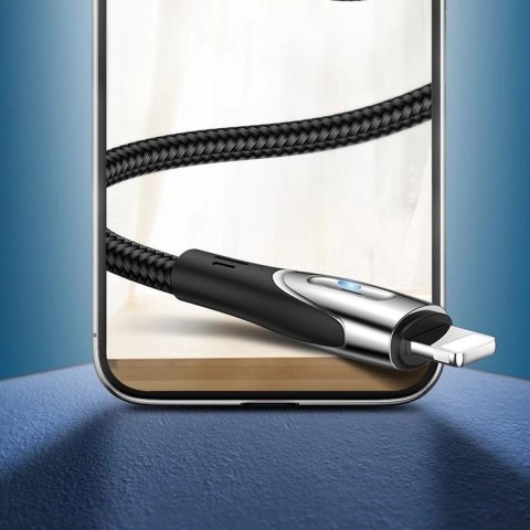 Kabel Joyroom Sharp Series S-M411 USB-A / Lightning 3A 1.2m ze wskaźnikiem ładowania - czarny Kabel Joyroom Sharp Series S-M411 USB-A / Lightning 3A 1.2m ze wskaźnikiem ładowania - czarny