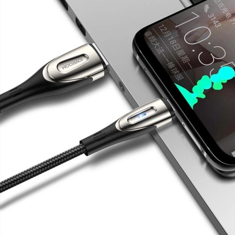Kabel Joyroom Sharp Series S-M411 USB-A / Lightning 3A 1.2m ze wskaźnikiem ładowania - czarny Kabel Joyroom Sharp Series S-M411 USB-A / Lightning 3A 1.2m ze wskaźnikiem ładowania - czarny